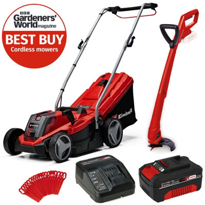 Einhell Cordless Lawnmower 33Cm + Strimmer + Battery + Charger Pxc Ge-Cm 18/33 from B&Q