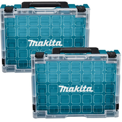 Makita Clear Lid Makpac Tool Case Stacking Organiser Tool Box Divider Twin Pack from B&Q