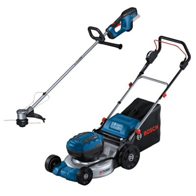Bosch Gra 18V2-46 2X18V Cordless Lawn Mower +Bosch Grt 18V-33 Brushless Strimmer from B&Q