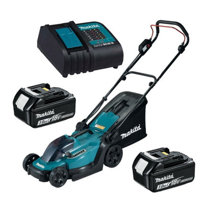 Makita Dlm330Sme 18V Lxt Cordless Lithium Battery Lawn Mower 33Cm +2X3Ah Battery from B&Q