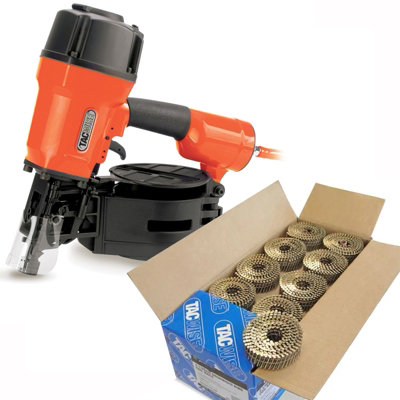 Tacwise Jcn90V Coil Nailer Pneumatic 45mm - 90mm Trade Air Nail Gun + 9000 Nails