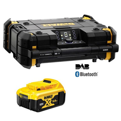 Dewalt 18V Tstak Dab Digital Site Radio Bluetooth Charger Usb + 5.0Ah Battery