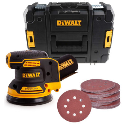 Dewalt Dcw210N Cordless Brushless 18V Xr Orbital Sander 125mm + Tstak +50 Sheets from B&Q