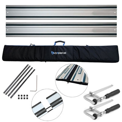 Buyaparcel 2X 1.5M Guide Rail For Festool Makita Metabo Plunge Saw + Bag + Connector+ Clamp from B&Q