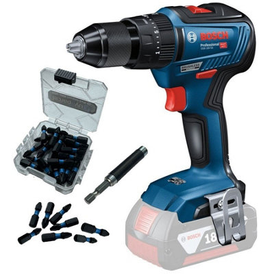 Bosch 18V Gsb 18V-55 Professional Brushless Combi Drill Gsb18 Bare + 25Pc Set from B&Q