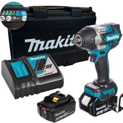 B&Q -  Dtw700Rte 18V Lxt Brushless Impact Wrench 1/2" Drive 4 Stage 2 X 5Ah