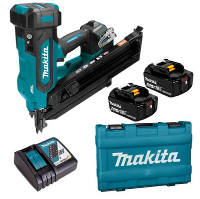 Makita Dbn900Zk 18V Lxt Brushless 90mm Gasless Framing Nailer + 2X 5.0Ah Kit from B&Q