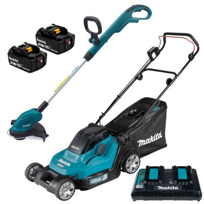 Makita Dlm432z Twin 18V/36V Lxt Cordless Lawn Mower + Grass Strimmer 43Cm