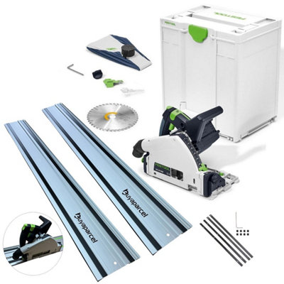 Festool Tsc55 Keb-basic 36v Twin 18v Cordless Plunge Saw 160mm +2x1.5m Bap Rail