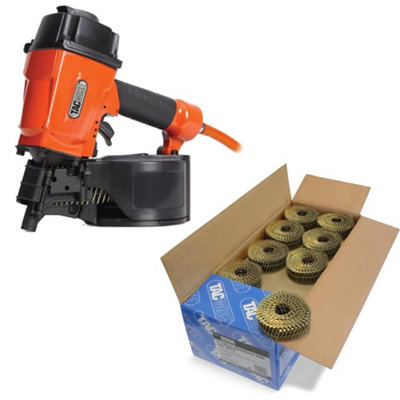 B&Q -  Gcn57P Nailer 57mm Air Nail Gun + 14,400 2.1 X 40mm Galvanised Coil Nail