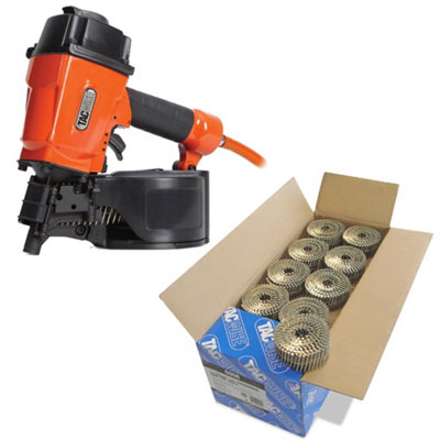 B&Q -  Gcn57P Nailer 57mm Air Nail Gun + 14,400 2.1 X 45mm Galvanised Coil Nail