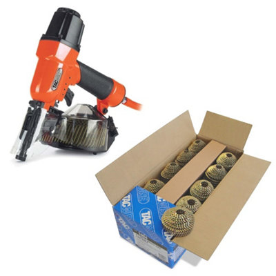 Tacwise Mini Nailer 50mm Lightweight + 14,400 2.1 X 38mm Conical Top Coil Nails from B&Q