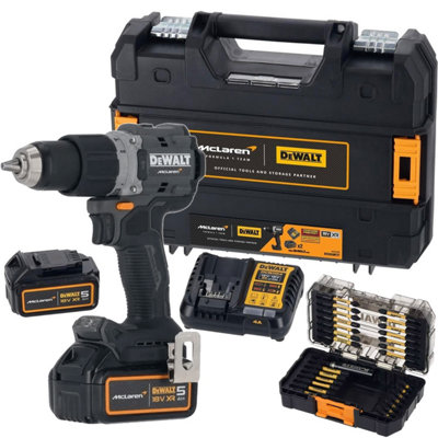 Dewalt 18V Dcd85Mp2T Mclaren F1 Xr Brushless Hammer Drill 2 X 5.0Ah + 28Pc Set from B&Q