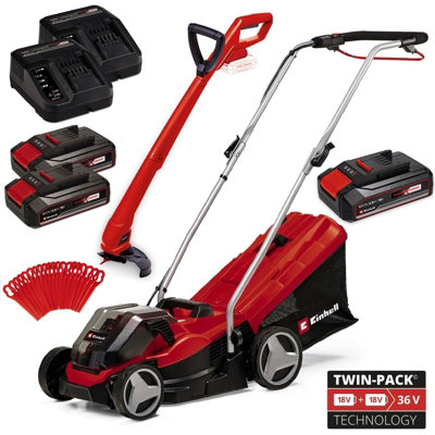 Einhell Cordless 36V Lawnmower 33Cm Cut Brushless + Grass Trimmer 3X Batteries from B&Q