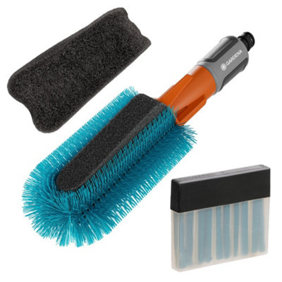 Gardena Cleansystem Bike Wheel Pram Cleaning Brush & Sponge Shampoo Sticks from B&Q