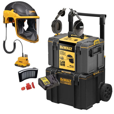 Dewalt Powered Air Purifying Respirator Hard Hat P3 Filter + Ds450 Rolling Box from B&Q