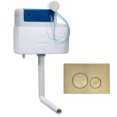 Roper Rhodes Torrent Concealed Dual Flush Btw + Tr9037 Plate Brass Gold Finish from B&Q