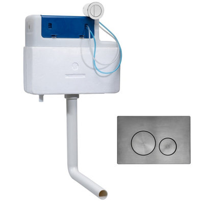 Roper Rhodes Torrent Concealed Dual Flush Btw + Tr9044 Plate Gunmetal Grey Finish from B&Q