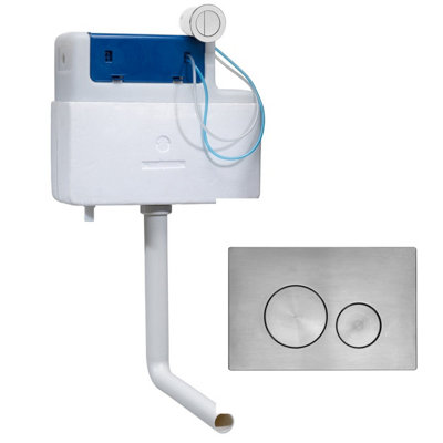 Roper Rhodes Torrent Concealed Dual Flush Btw + Tr9053 Plate Nickel Grey Finish from B&Q