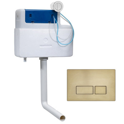 Roper Rhodes Torrent Concealed Dual Flush Btw + Tr9036 Square Plate Brass Finish from B&Q