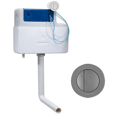 Roper Rhodes Torrent Concealed Dual Flush Btw + Tr9045 Round Gunmetal Grey Finish from B&Q