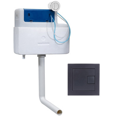 Roper Rhodes Torrent Concealed Dual Flush Btw + Tr9028 Square Black Button from B&Q