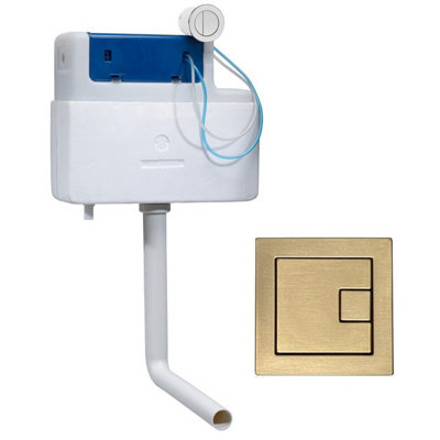 Roper Rhodes Torrent Concealed Dual Flush Btw + Tr9028 Square Brass Button from B&Q