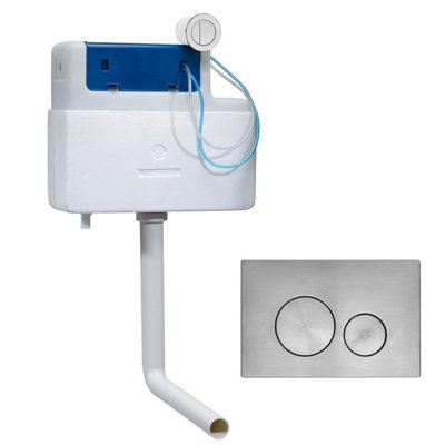 Roper Rhodes Cascade Cistern And Rondo Brushed Nickel Finish Dual Flush Plate from B&Q