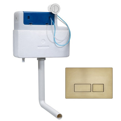 Roper Rhodes Cascade Cistern And Plaza Square Brushed Brass Finish Dual Flush from B&Q