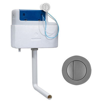 Roper Rhodes Cascade Cistern And Round Gunmetal Finish Dual Flush Button from B&Q