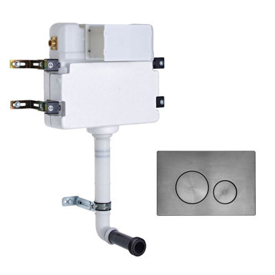 Roper Rhodes In Wall Concealed Cistern And Rondo Gunmetal Dual Flush Plate from B&Q