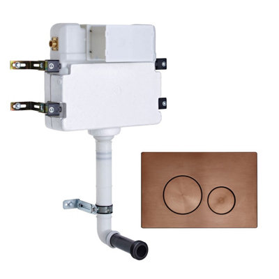 Roper Rhodes In Wall Concealed Cistern And Rondo Brushed Bronze Dual Flush Plate from B&Q