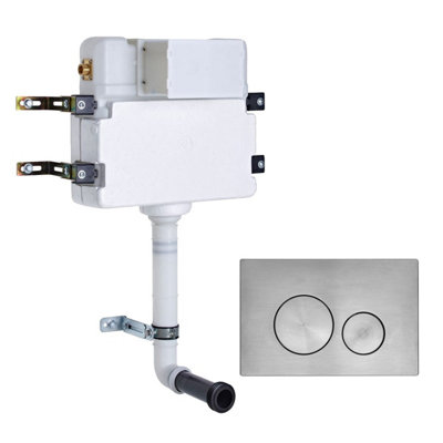 Roper Rhodes In Wall Concealed Cistern And Rondo Brushed Nickel Dual Flush Plate from B&Q