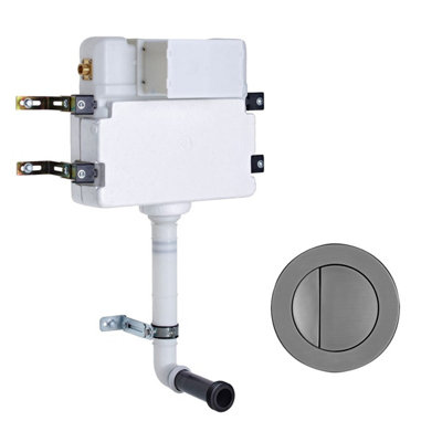 Roper Rhodes In Wall Concealed Cistern And Round Gunmetal Dual Flush Button from B&Q