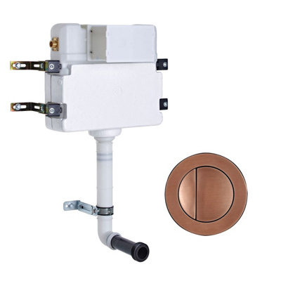 Roper Rhodes In Wall Concealed Cistern And Round Brushed Bronze Dual Flush from B&Q