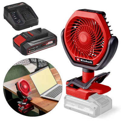 Einhell Cordless Desk Fan 18V 3 Speeds Adjustable 110mm Gc-Cf 18/110 Li 1X2.5Ah from B&Q