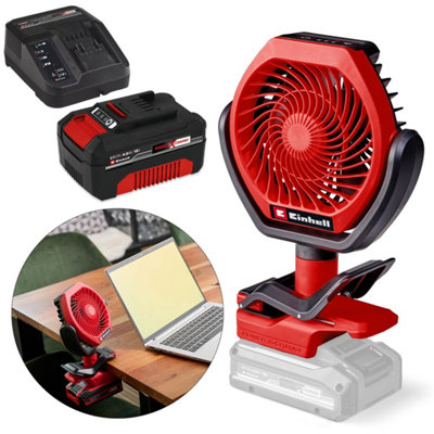 Einhell Cordless Desk Fan 18V 3 Speeds Adjustable 110mm Gc-Cf 18/110 Li 1 X4.0Ah from B&Q