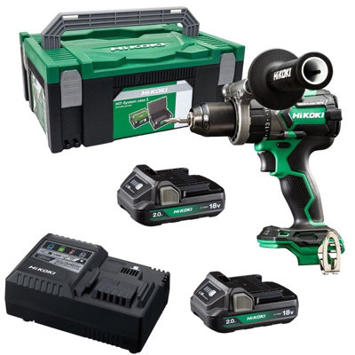 Hikoki Brushless Combi Drill 18V 36V Cordless Multi Volt Rfc 140Nm X2 2Ah + Case from B&Q
