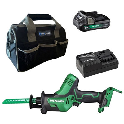 Hikoki Cr18Daj4Z 18V Brushless Recip Saw + X1 2Ah Battery + Charger + Bag from B&Q