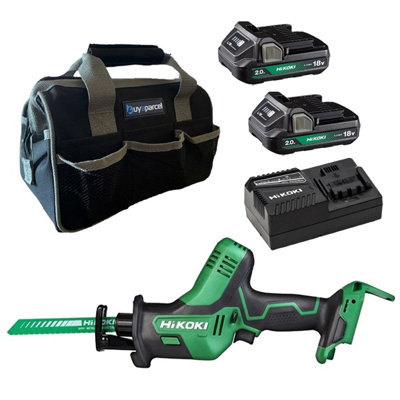 Hikoki Cr18Daj4Z 18V Brushless Recip Saw + X2 2Ah Battery + Charger + Bag from B&Q