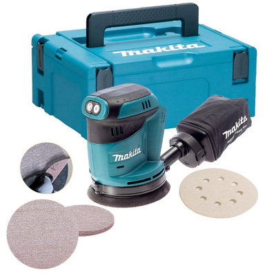 Makita Dbo180Zj 18V Lxt Random Orbital Sander 125mm + Makpac Case + 5 Mesh Sheet from B&Q