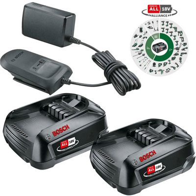 Bosch Starter Set 18V Pba 2X 1.5Ah Battery + Compact Charger KitPower For AllBosch Power For All from B&Q