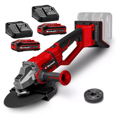 Einhell Professional Twin 18V/36V 230mm 9" Angle Grinder Axxio + X2 4Ah Kit from B&Q