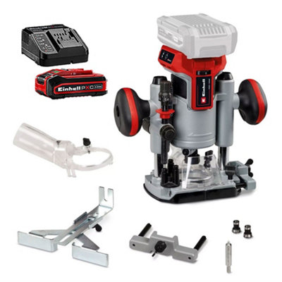 Einhell Professional 18V Cordless Brushless Router + Plunge Base + 4Ah Kit from B&Q