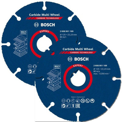 Bosch Expert Carbide Multi Material Wheel Saw Cutting Disc 125 mm X 22.23 mm X 2 from B&Q