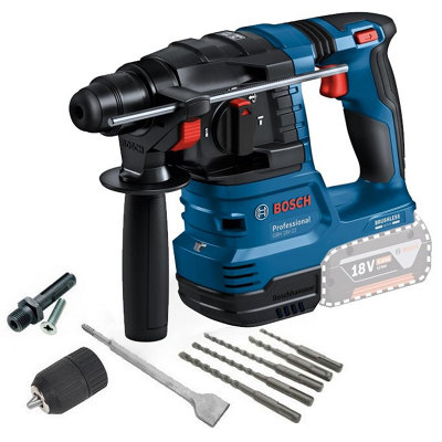 Bosch Gbh 18V-22 Sds + Brushless Cordless Rotary Hammer Drill  + Sds Bits Chuck from B&Q
