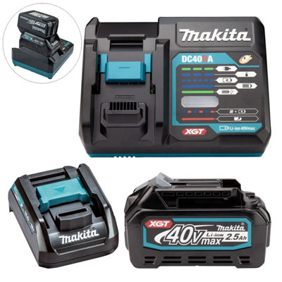 Makita Bl4025 40V Max Xgt 2.5Ah Battery + Dc40Ra Fast Charger + 18V Lxt Adaptor from B&Q