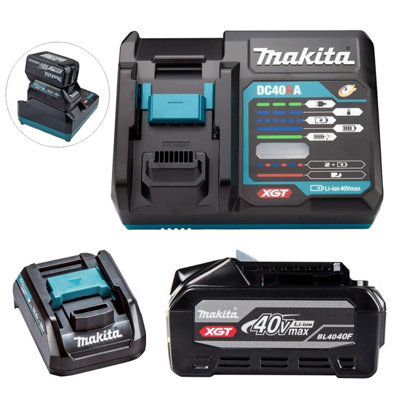 Makita Bl4040 40V Max 4Ah Xgt Battery + Dc40Ra Fast Charger + 18V Lxt Adaptor from B&Q