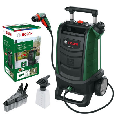 Bosch Cordless 18V Pressure Washer Cleaner Fontus 20 Bar Bare Detergent Nozzle Bosch Power For All from B&Q