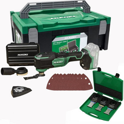 Hikoki 18V Starlock Max Brushless Multi Tool + X18 Accessories Cased Cv18Dmaw from B&Q
